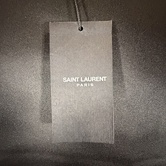 Saint Laurent Womens Mini Dress Black Silk One Shoulder Sexy Size 10 NWT - Picture 13 of 16